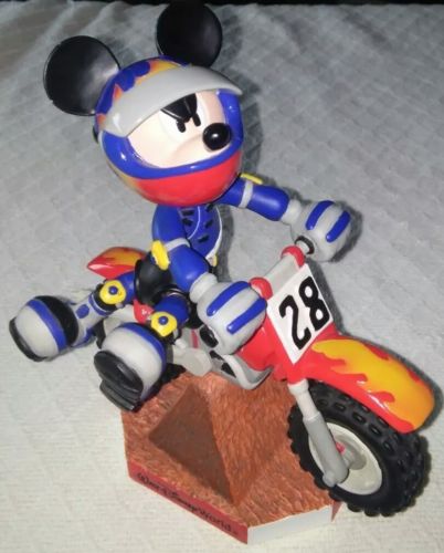 Mickey Mouse on a Motorcycle Dirt Bike Bobblehead Walt Disney World Retired Rare