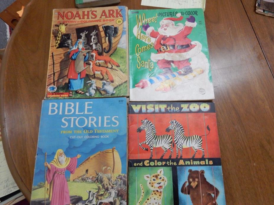 Vintage Lot of 4 Coloring Books antique coloring books