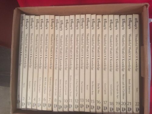 Vintage 1973 Disney Wonderful World Of Knowledge Complete 1 - 22 Volume Book Set