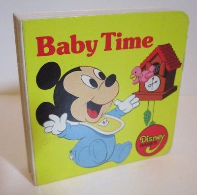 DISNEY BABIES MICKEY MOUSE BABY TIME MINI PLUMPY BOARD BOOK 1986 SIMON SCHUSTER