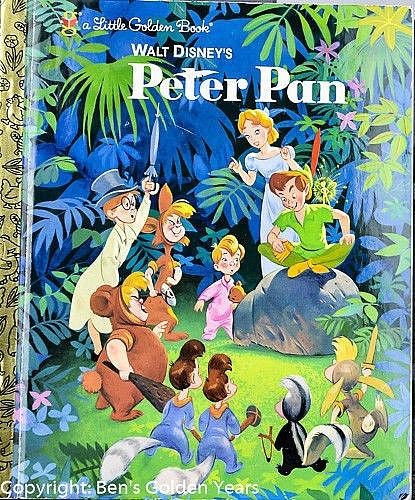 2007 1 Ed Disney's Peter Pan Hook Tinkerbell Lost Boy Wendy Little Golden Book