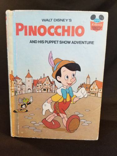 VINTAGE PINOCCHIO BOOK Walt Disneys Children Reading Book 1973