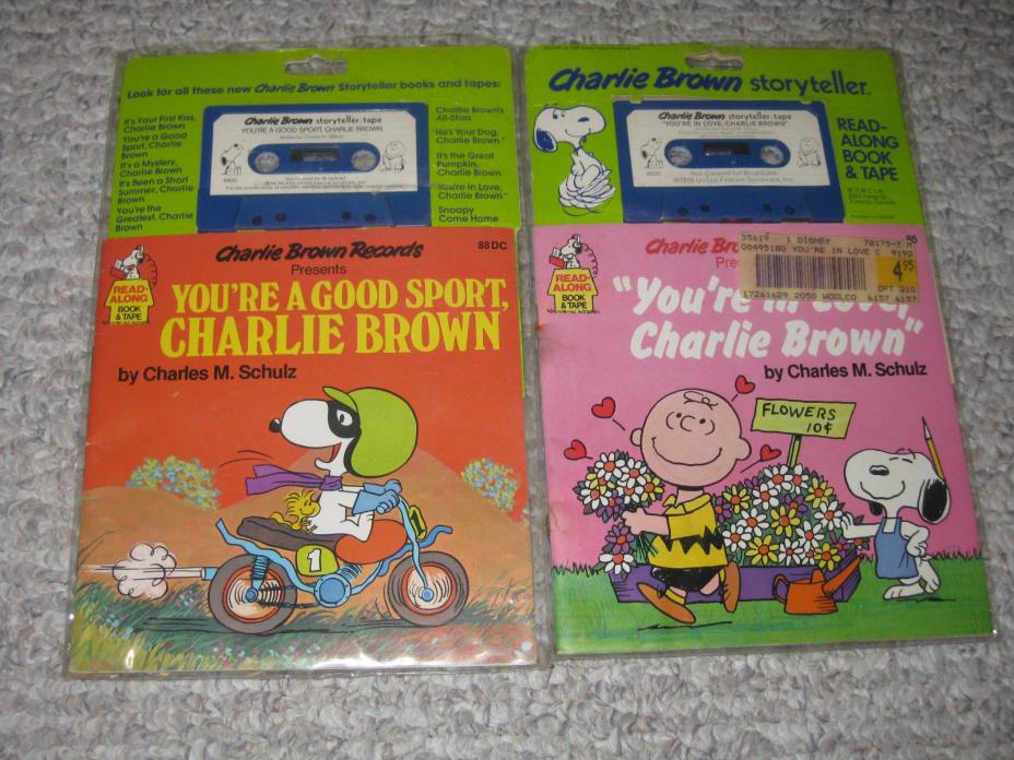 Charlie Brown Peanuts Read Along Books & Tapes Good Sport & In Love Schulz