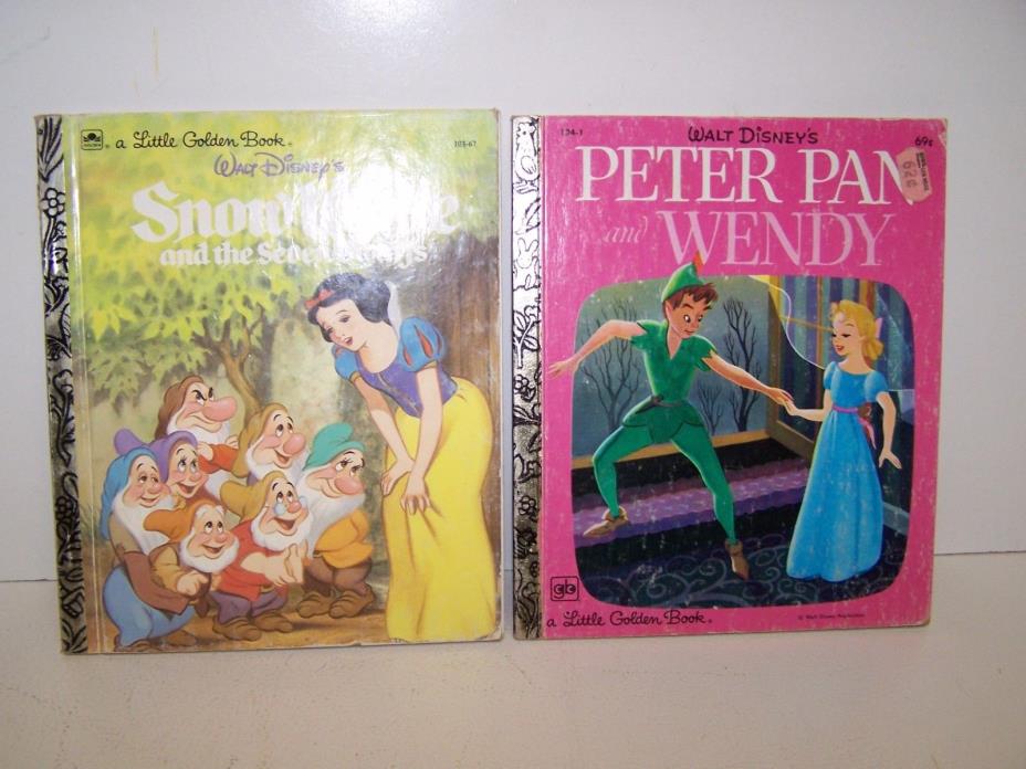 Little Golden Books Walt Disney PETER PAN,and SNOW WHITE