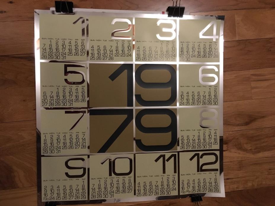 1979 calendar poster Hambly Studios, unique, EUC, mirror metallic vintage