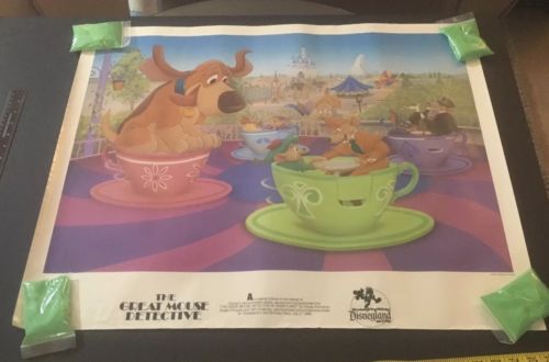 RARE DISNEY Great Mouse Detective “Teacup” CAST MEMBER Poster
