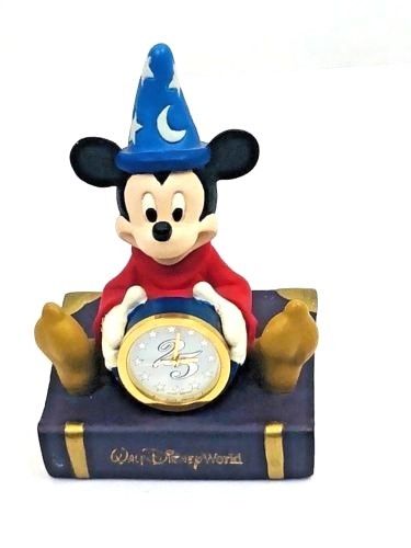 Mickey Mouse Sorcerer's Apprentice Walt Disney World Mini Clock 25th Anniversary