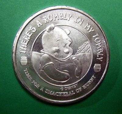 Winnie The Pooh, Disney .999 Pure Silver 1 oz Medallion. The Honey Tree! Scarce!