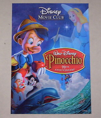 Disney Movie Club 3D Lenticular Card Pinocchio RARE collector's