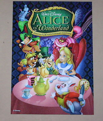 Disney Movie Club 3D Lenticular Card Alice in Wonderland RARE collector's