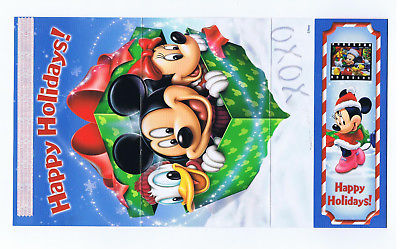 MICKEY MOUSE HAPPY HOLIDAYS CARD and BOOKMARK with Movie Cell Disney PROMO