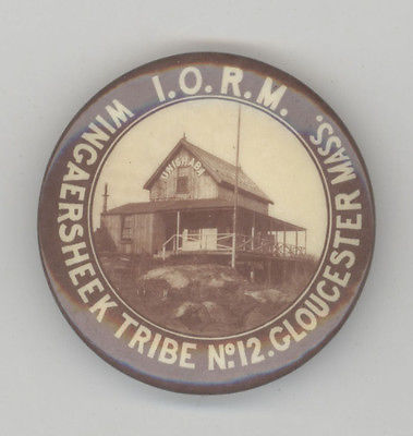 Rare 1920s IMPROVED ORDER OF RED MEN IORM Gloucester Massachusetts PINBACK Pin