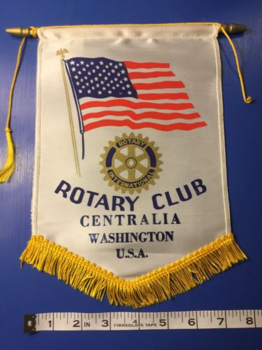Vintage Rotary Club Banner Flag Centralia Washington