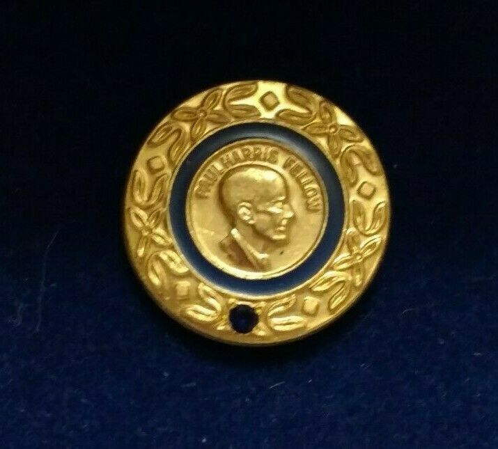 Vintage Rotary International Paul Harris Fellow Sapphire Donor Award Pin w/ box