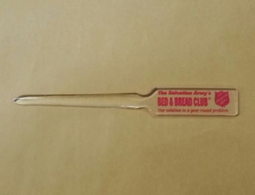The Salvation Army Bed & Bread Club Vintage Advertisement Letter Opener