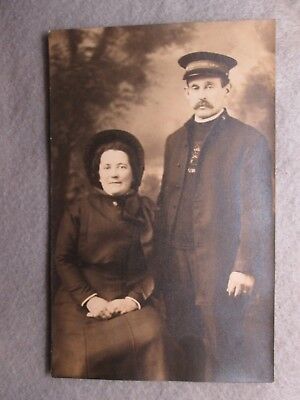 Antique Salvation Army Couple Real Photo Postcard c.1915
