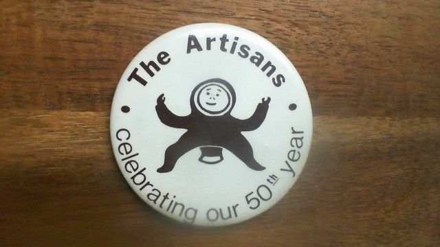 The Artisans Celebrating our 50th Year Pin Back  TU19