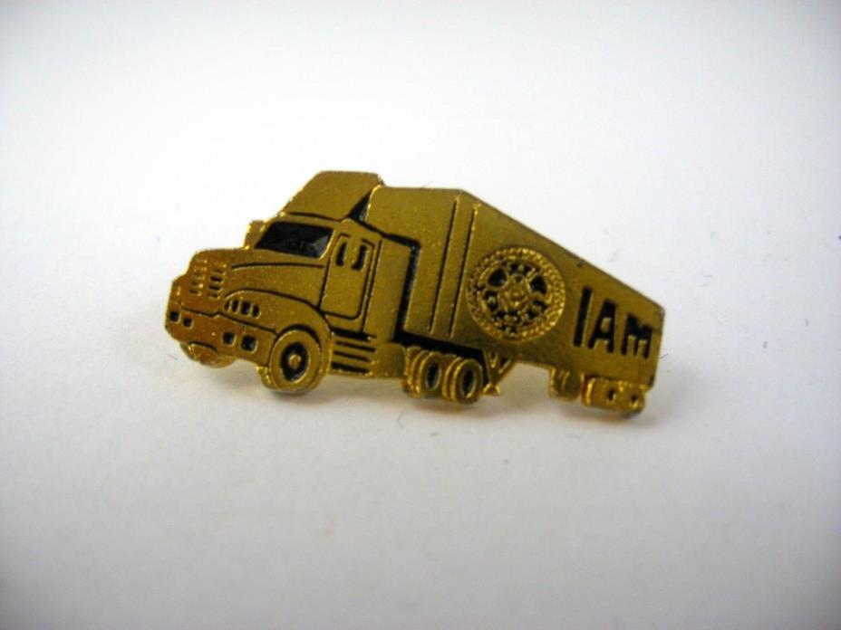 Vintage Collectible Union Pin: IAM Union Truck Gold Tone Nice Design