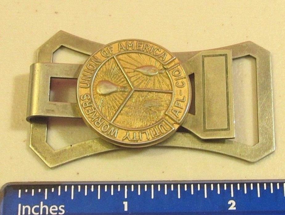 VINTAGE UTILITY WORKERS UNION OF AMERICA MONEY CLIP- SEE PICS-