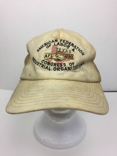 AMERICAN FEDERATION OF LABOR OLD WELL USED DIRTY TRUCKER CAP