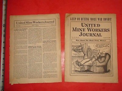 JB72 Vintage LOT 2 1944 Issues United Mine Workers Journals