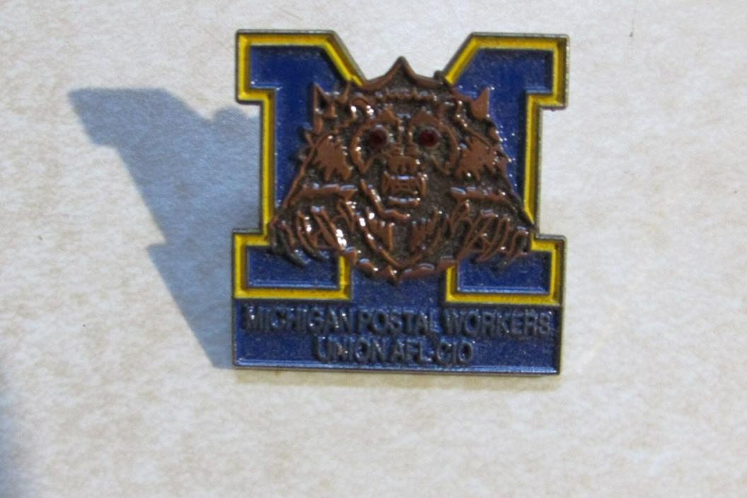 Vintage Michigan Postal Workers Union AFL CIO Union Pin Lapel Pin-MINT