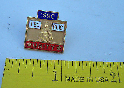 1990 CARPENTERS Union Pin - UBC CLIC Unity