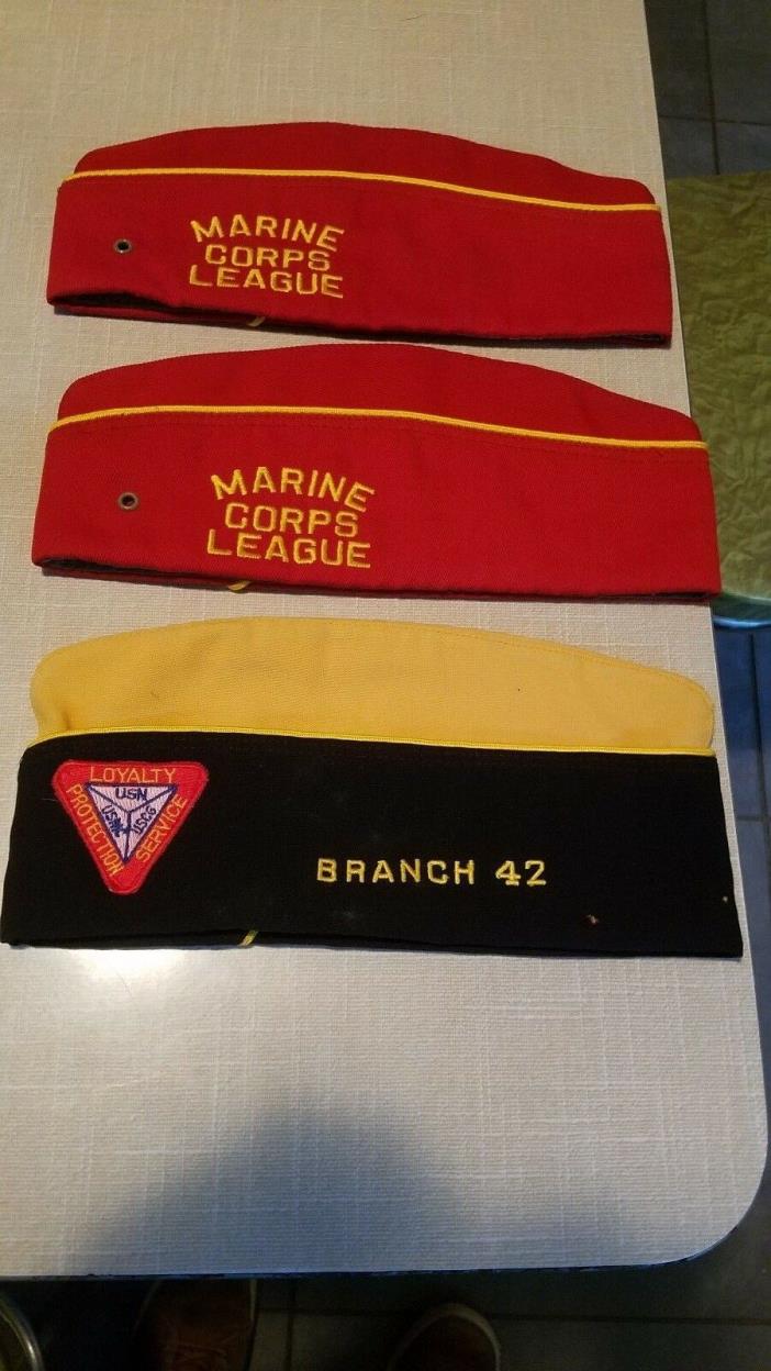 Lot of 3 very vintage Marine Corps League Hats