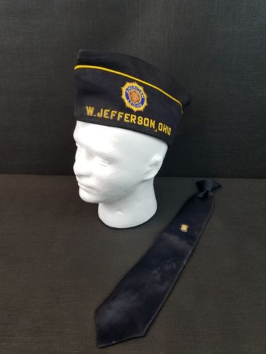 Veterans World War U.S.A. Auxiliary Group Cap & Tie West Jefferson Ohio VFW 201