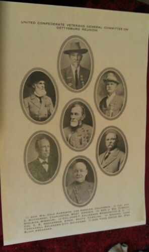 1913 Civil War Gettysburg PA. Battle 50th Reunion United Confederate Veterans