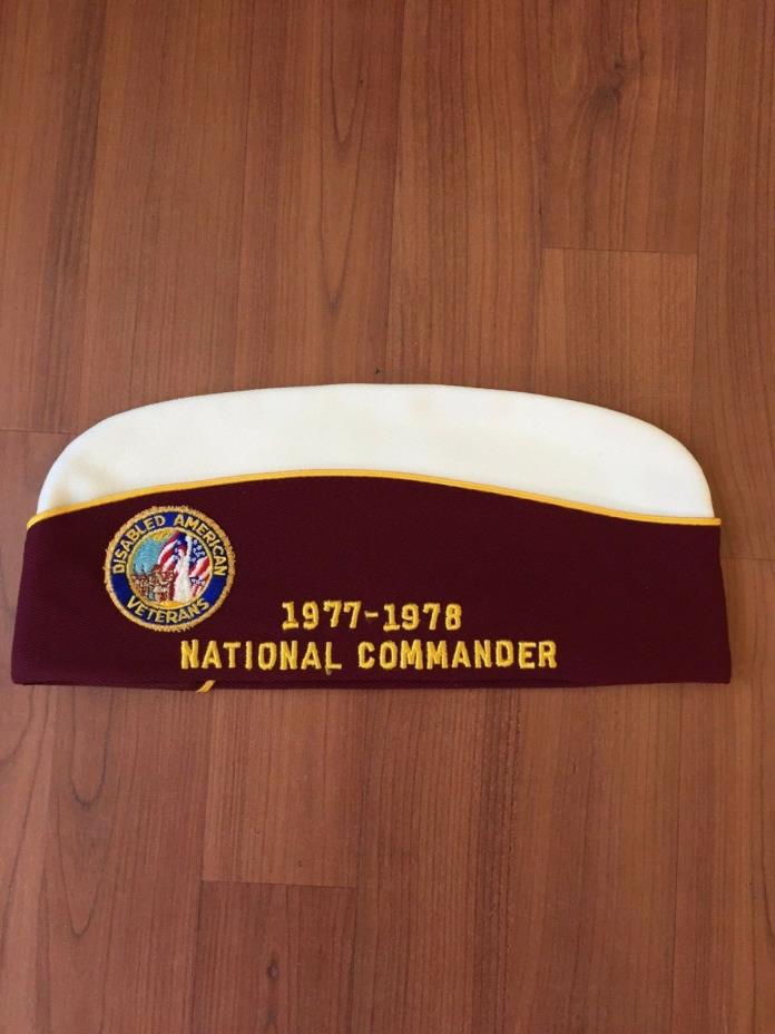 Disabled American Veterans Hat Cap National Commander 1977-1978 Life Member DAV