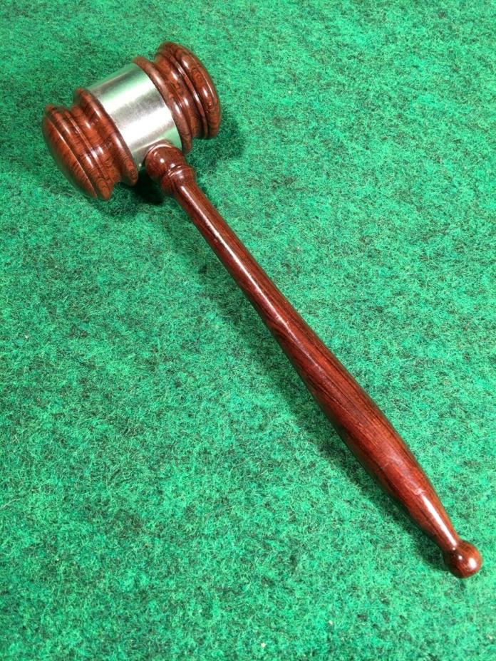 Vintage Hard Wood Gavel With Sterling Silver Band Judges Lawyer Auction House #C