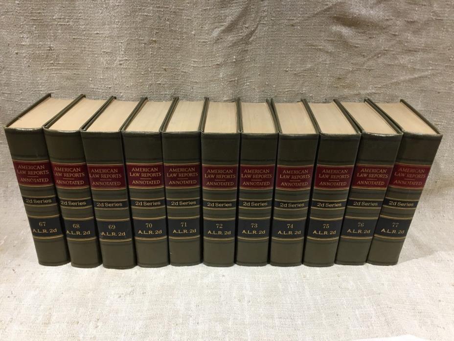 AMERICAN LAW REPORTS ANNOTATED SECOND SERIES-11 VOLUMES 67-77 VERY NICE SET-LOOK