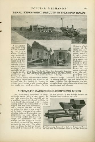 1921 Magazine Article Salem County New Jersey Mobile Prison Camp & Chain Gang