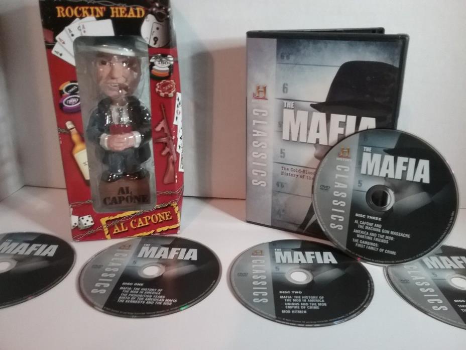 Scarface Al Capone Bobble Head with The History Channels The Mafia 5 Disc      K