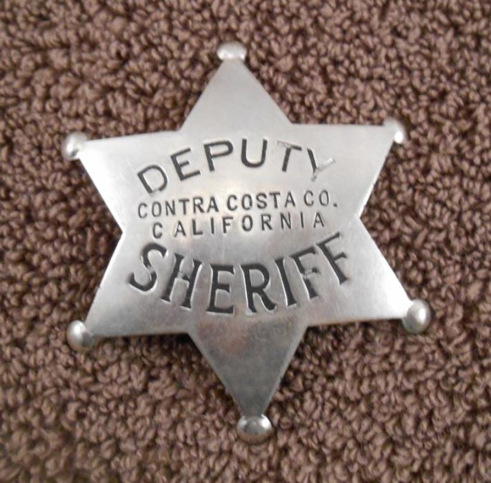 Early Ed Jones & Co. Obsolete Contra Costa Co., California Deputy Sheriff Badge