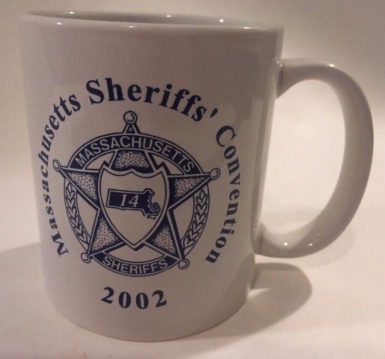Coffee Mug Massachusetts Sheriffs Convention 2002 Norwood White and Blue Cup
