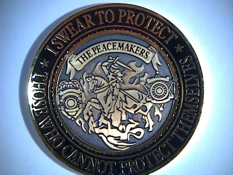 44mm SIZE THE PEACE MAKERS CHALLENGE COIN, I SWEAR TO PROTECT COIN,