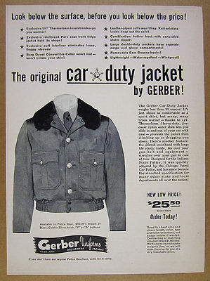 1963 Gerber Uniforms Car Duty Jacket police sheriff cop vintage print Ad