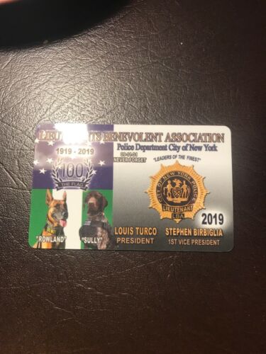 AUTHENTIC 2019 NYPD LBA PBA CARD