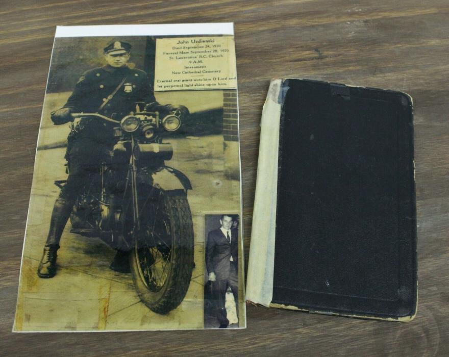 Antique 1929 Philadelphia Motorcycle Police Officer's Notebook W/ Picture