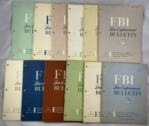Full Year / 1959 FBI Law Enforcement Bulletin With Most Wanted Articles +