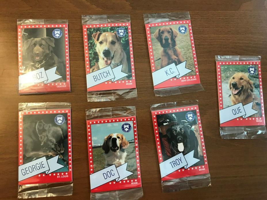 US CUSTOMS K9 COLLECTOR CARDS / ASSORTED / SEVEN SETS / US TREASURY NO MORE - KC