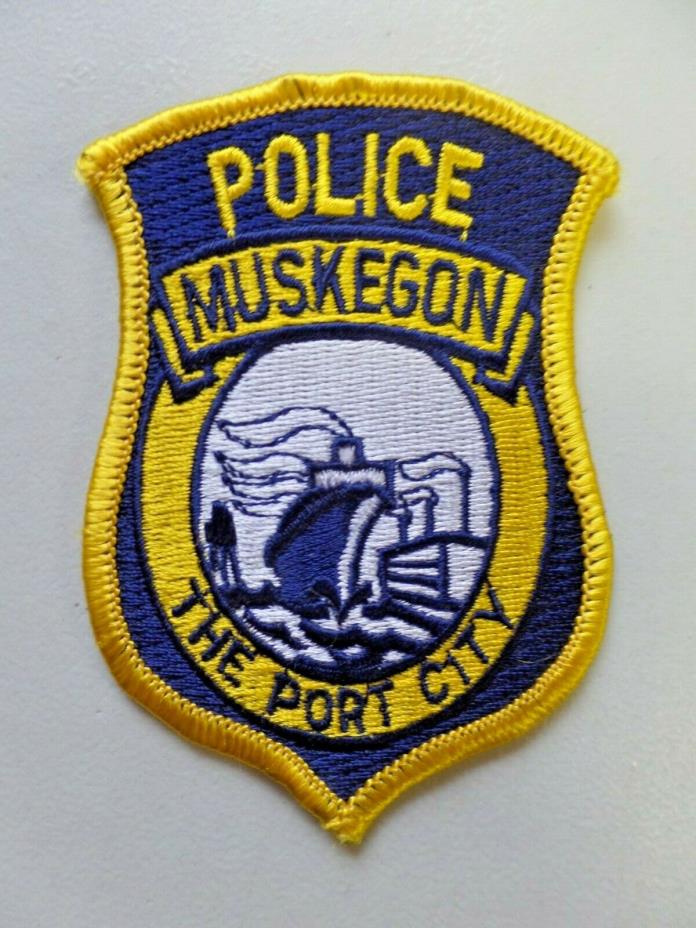 Vintage Muskegon Police Patch Michigan The Port City Embroidered 4724