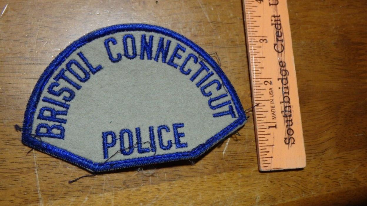 BRISTOL CONNECTICUT POLICE DEARTMENT OLD CHEESE CLOTH   PATCH BX G#7