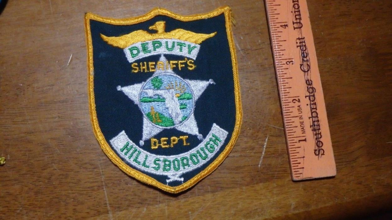 HILLSBOROUGH FLORIDA DEPUTY SHERIFF DEPARTMENT OLD CHEESE CLOTH   PATCH BX G#7