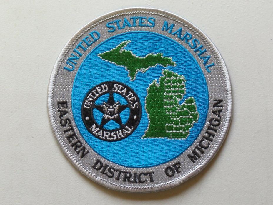Vintage United States Marshal Easter District of Michigan Patch Round 4367