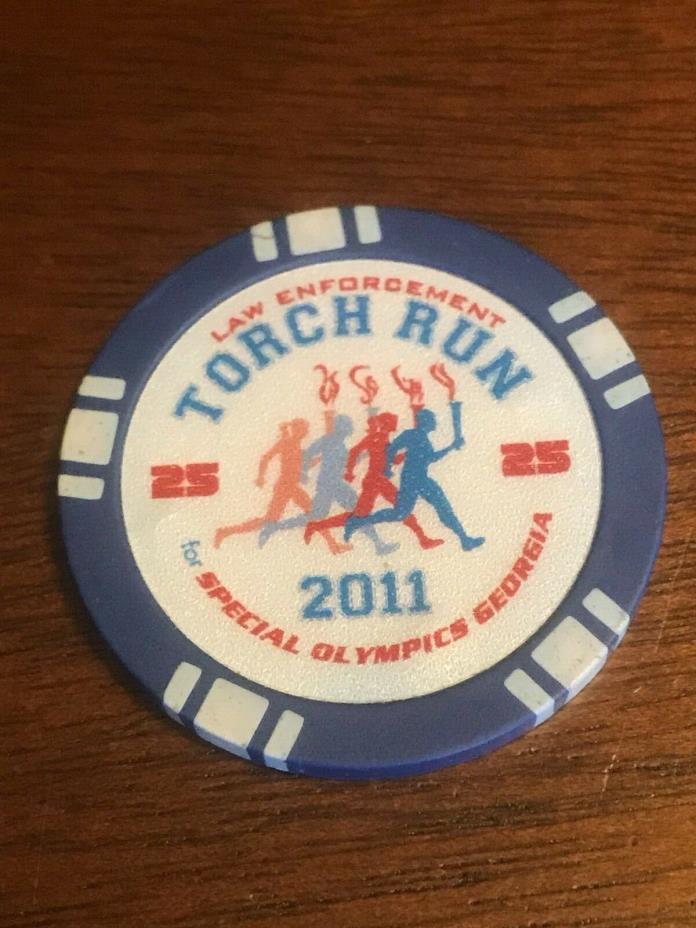 2011 Georgia Law Enforcement Torch Run for Special Olympics New Poker Chip RARE