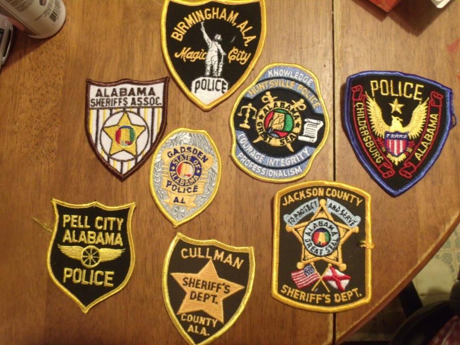 ( 8 ) Unused Alabama Police Depts. Patches