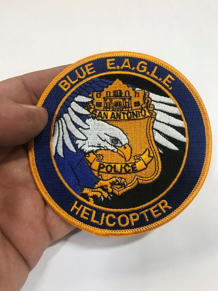Blue E.A.G.L.E. Helicoptor San Antonio Texas Police Patch  FREE SHIPPING